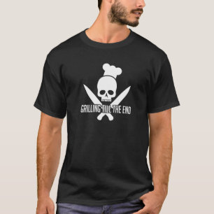 Camiseta Grelhando Até Toda a Eternidade Caveira Com Chapéu