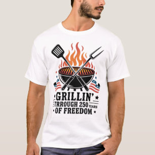 Camiseta Grelhando Através do 250º de Liberdade 4 de Julho
