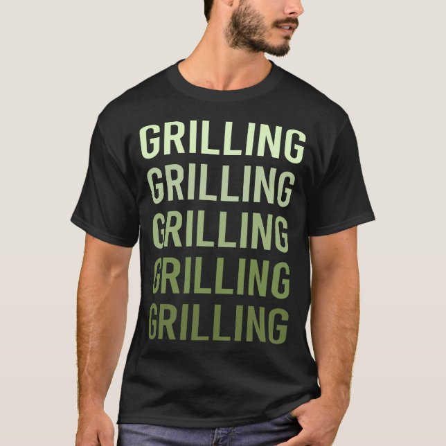 Camiseta Grelhando Texto Verde (Frente)