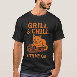 Camiseta Grelhar e Relaxar Com Meu Bife de Gato Encontra Hu