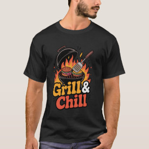 Camiseta Grelhar e Relaxar Design Divertido de Churrasco pa