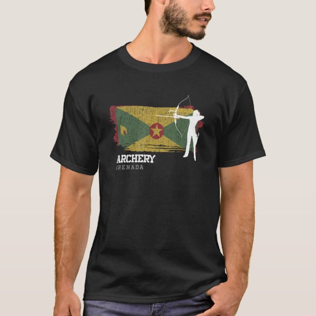 Camiseta Grenada Archery Girl Grenadian Flag Bow Arrow Wome (Frente)