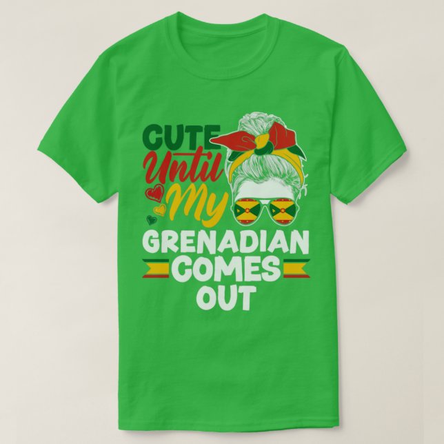 Camiseta Grenada Grenada Flag Cute Até Meu Grenadiano Com (Frente do Design)