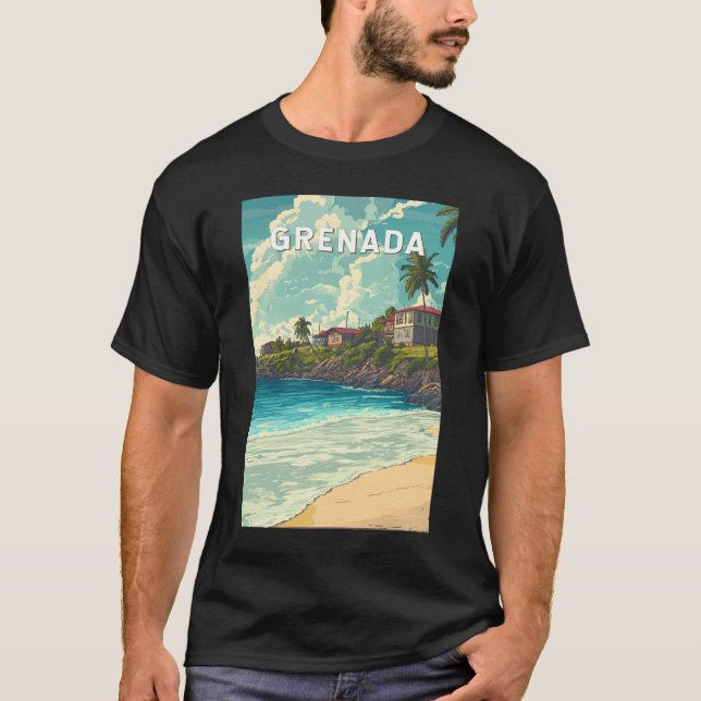 Camiseta Grenada Illustração Viagem Art Vintage (Frente)