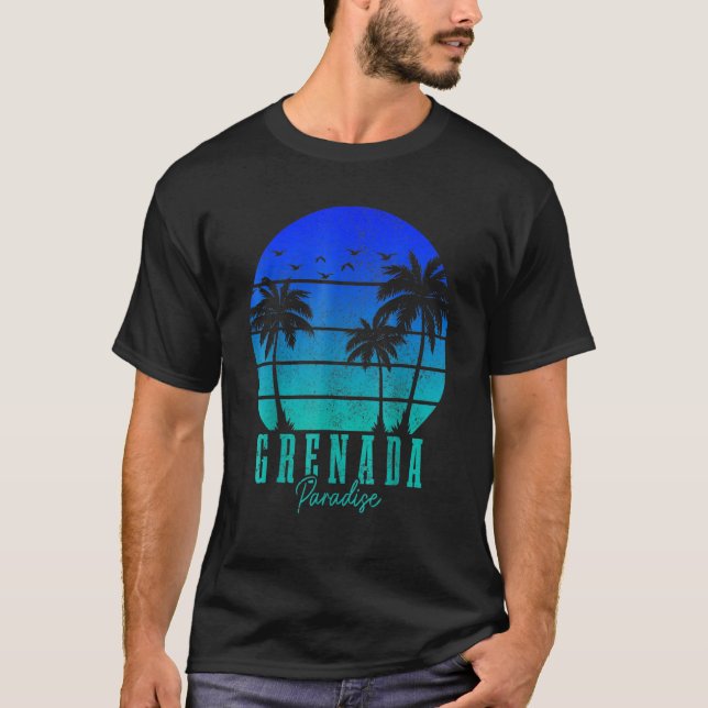 Camiseta Grenada Vintage Surfer Caribbean Grenadian (Frente)