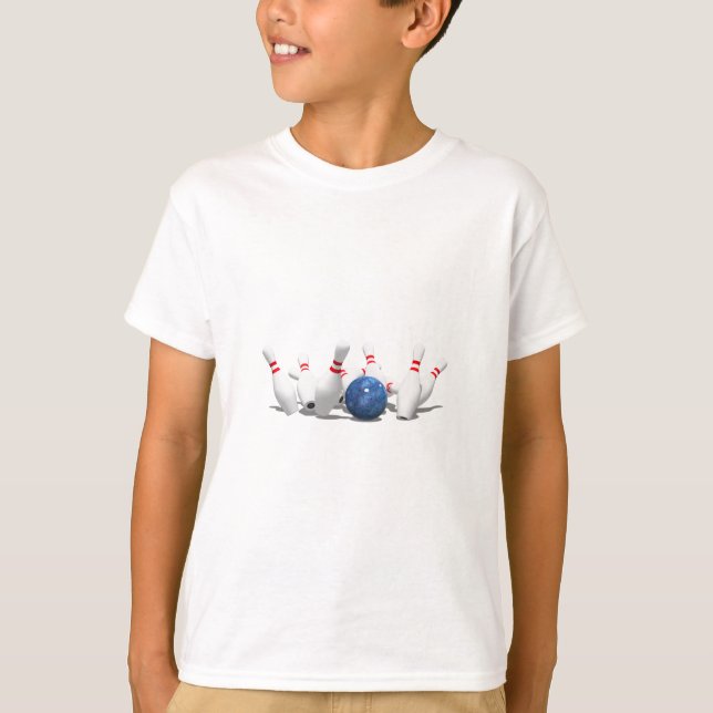 Camiseta Greve! Bola de boliche e pinos: (Frente)
