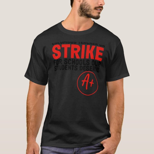 Camiseta Greve de Professores da Escola de Ohio Columbus Oh (Frente)