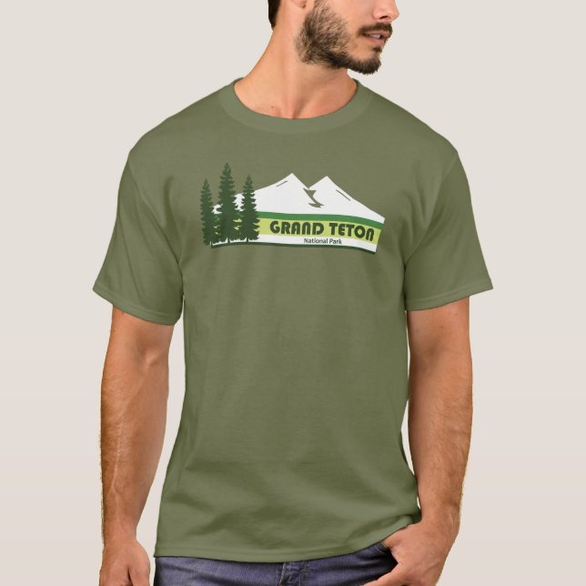 Camiseta Greve Verde do Parque Nacional de Grand Teton (Frente)