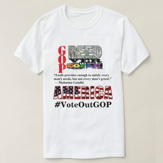 Camiseta GREVER SOBRE A AMÉRICA PESSOAS Votar GOP (Frente do Design)
