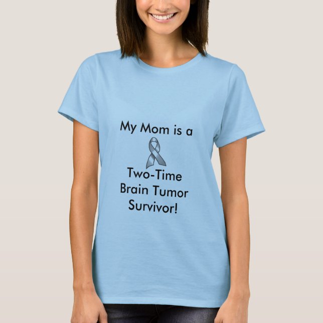 Camiseta GREY_RIBBON, minha mamã é a, tumor S de (Frente)
