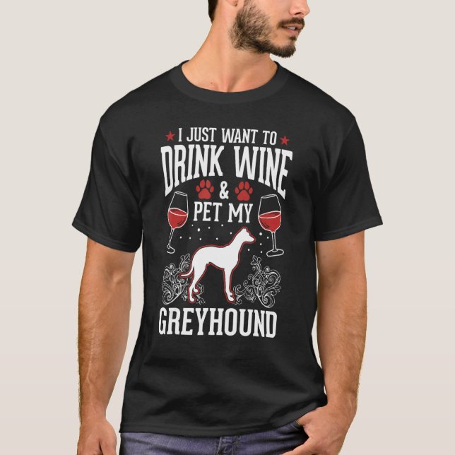 Camiseta Greyhound And Wine Italian Greyhound Whippet (Frente)