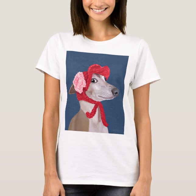 Camiseta Greyhound com Red Wooly Hat (Frente)