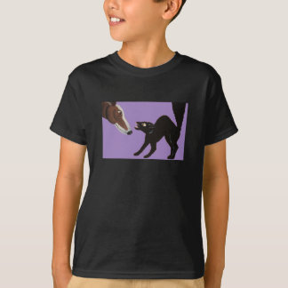 Camiseta Greyhound de Halloween com Gato Preto Zangado