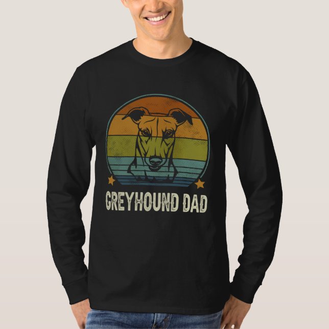 Camiseta Greyhound Dog Dad Vintage Fathers Day (Frente)