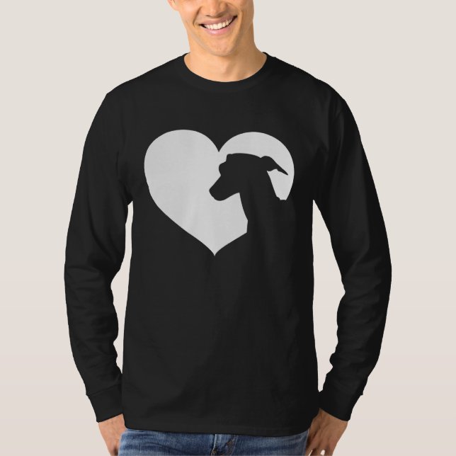 Camiseta Greyhound Dog Heart Silhouette  Greyhound (Frente)