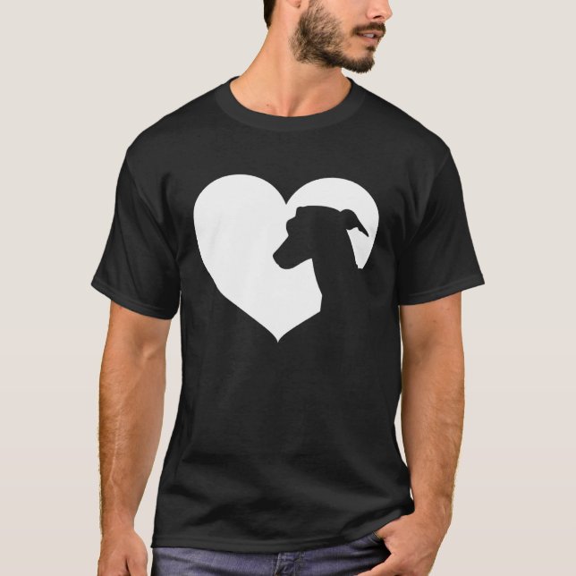 Camiseta Greyhound Dog Heart Silhouette  Greyhound (Frente)