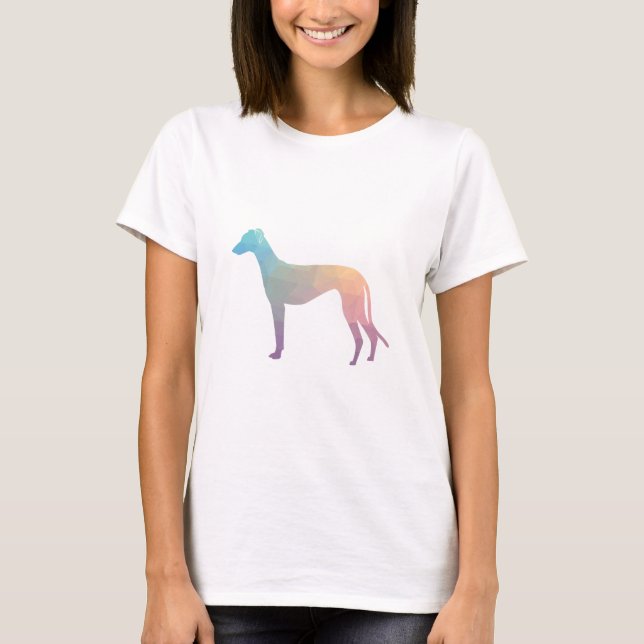 Camiseta Greyhound Dog Patterno Geométrico Silhouette Paste (Frente)