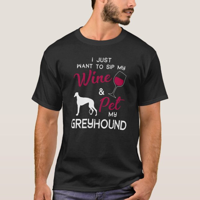 Camiseta Greyhound Dog Wine Owday de Natal (Frente)