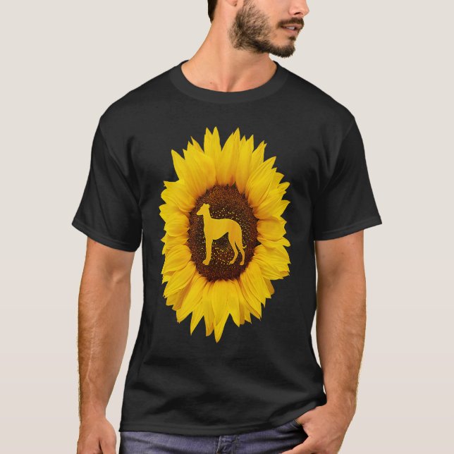 Camiseta Greyhound  For Women Men Dog Pet Racer Sunflower (Frente)