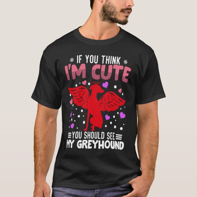 Camiseta Greyhound Heart Valentine's Day Animal For Womens  (Frente)