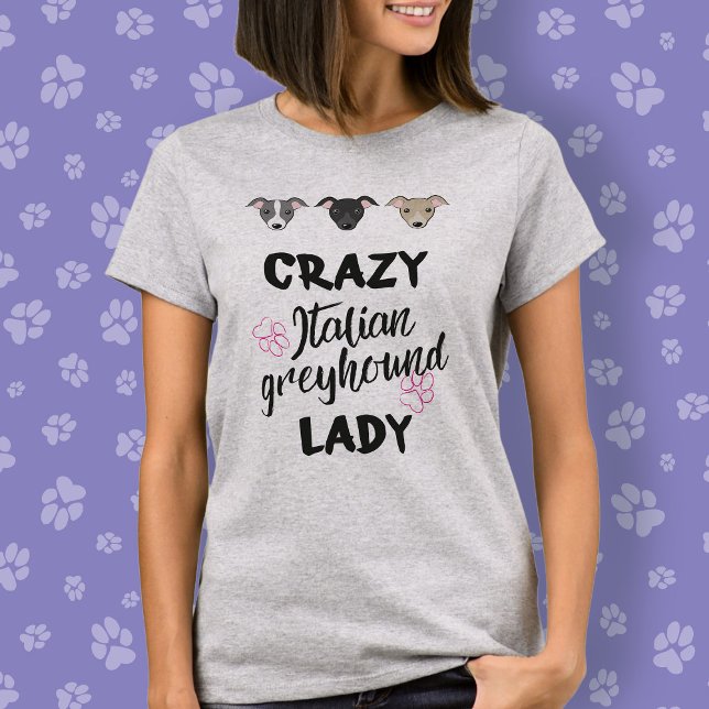 Camiseta Greyhound Lady Dog Enlouquece Texto Engraçado (Criador carregado)