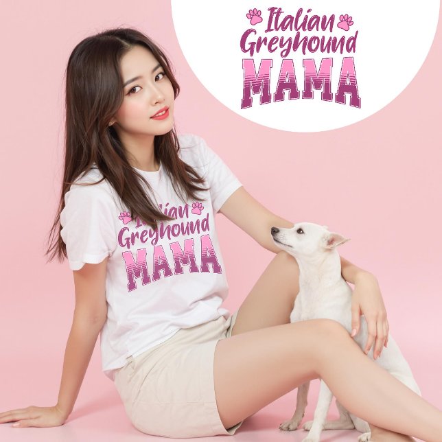 Camiseta Greyhound Mama Iggy Gift para Cachorro Mãe (Italian Greyhound Mama Iggy Gift for Dog Mom T-Shirt.)