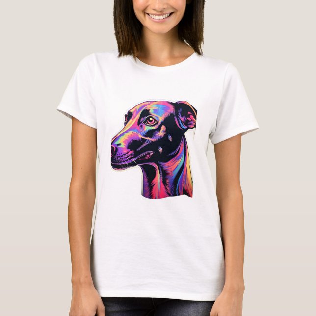 Camiseta Greyhound Neon Design (Frente)