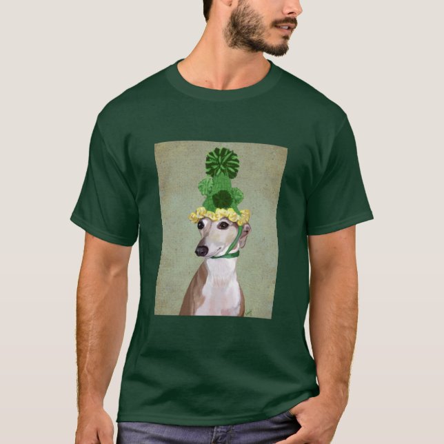 Camiseta Greyhound no Chapéu Verde (Frente)