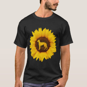 Camiseta Greyhound Para Mulheres Cachorro Pet Racer Sunflow