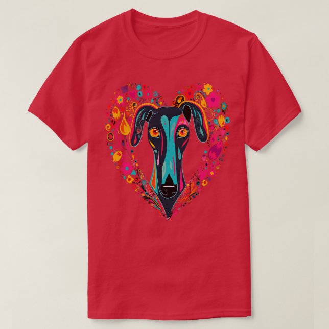Camiseta Greyhound Valentine Day (Frente do Design)