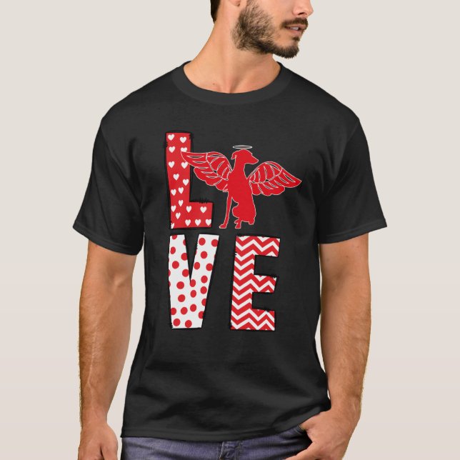 Camiseta Greyhound Valentines Day Love Valentine Cute Heart (Frente)