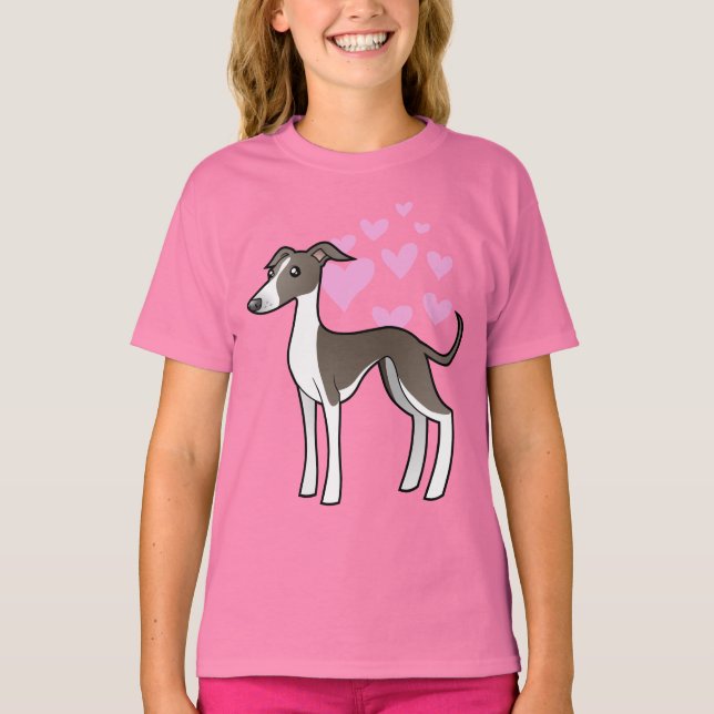 Camiseta Greyhound / Whippet / Italiano Greyhound Love (Frente)
