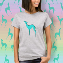 Greyhound Whippet Turquoise blue Dog Silhouket