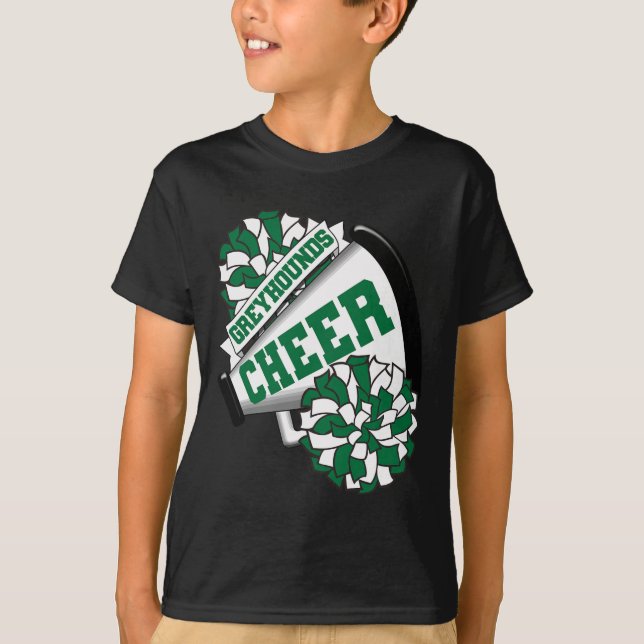 Camiseta Greyhounds Cheer Ck Para Espírito de Torcida Escol (Frente)
