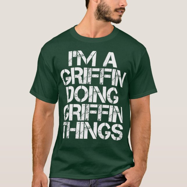 Camiseta GRIFFIN Funny Surname Family Tree Birthday Gift (Frente)