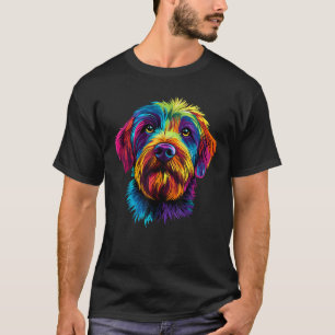 Camiseta Griffo de Pontaria Cabelo Fio Colorido Cão Arco-ír