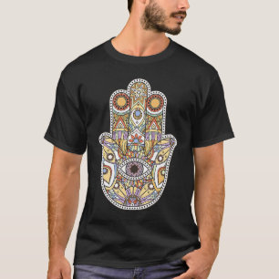 Camiseta Grífico de Mão Hamsa Fatima Yoga