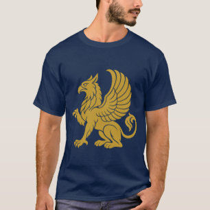Camiseta Grifo de Abdera Emblema Dourado Grego Antigo
