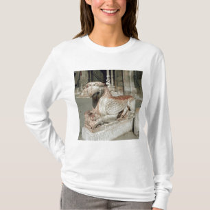 Camiseta Grifo que encontra-se em um plinth, mediados do