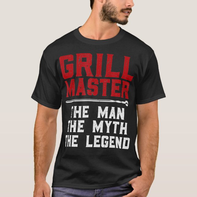 Camiseta Grill Mestre O Homem O Mito O Maneiro Da Lenda  (Frente)
