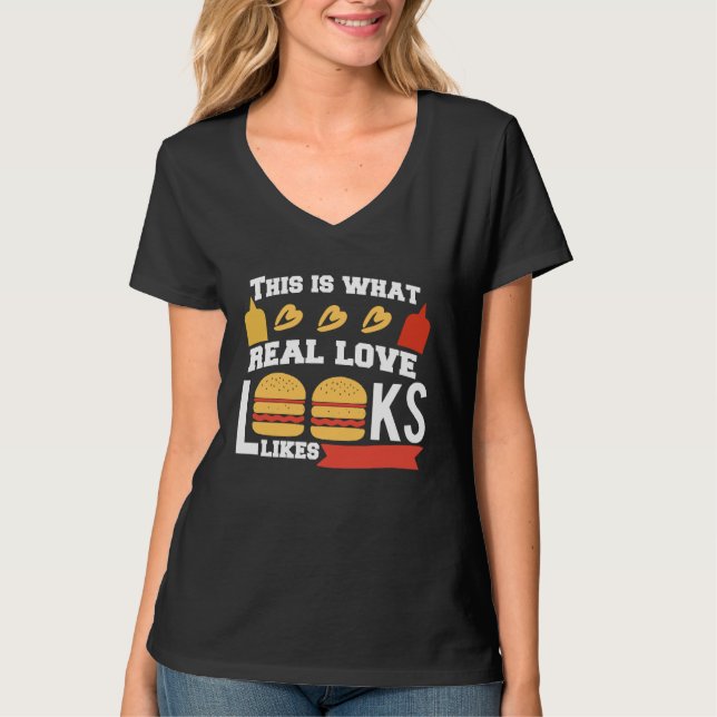 Camiseta Grilled Cheese Burger  Real Burger Love  Fast Food (Frente)