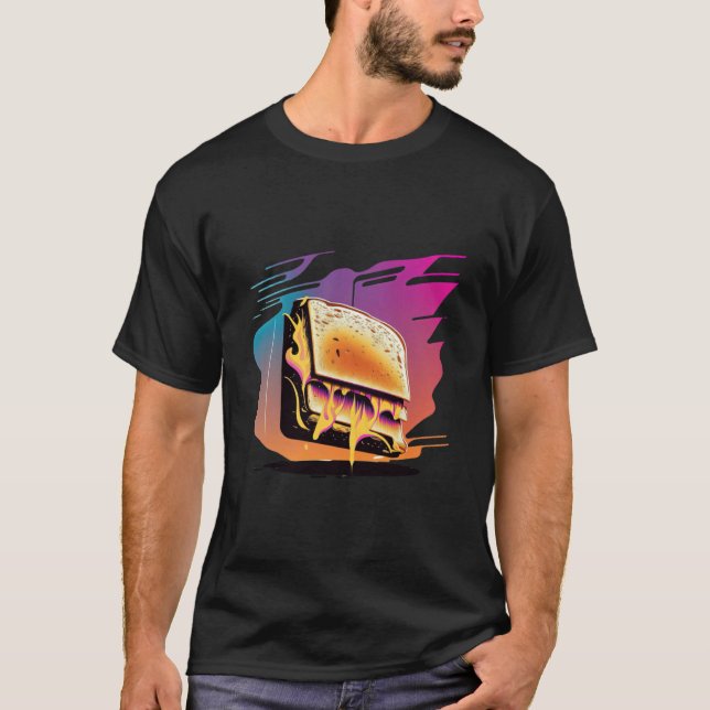 Camiseta Grilled Cheese Synthwave 80s Retrowave Aesthetic (Frente)