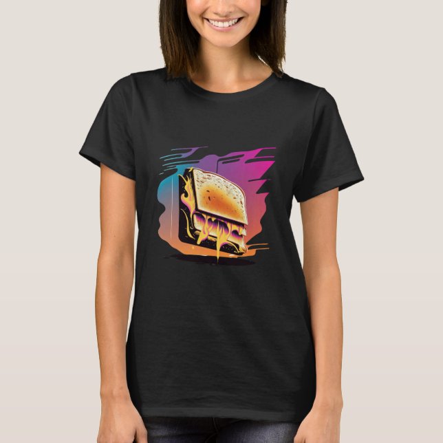 Camiseta Grilled Cheese Synthwave 80s Retrowave Aesthetic (Frente)