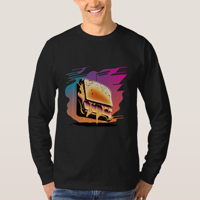 Camiseta Grilled Cheese Synthwave 80s Retrowave Aesthetic (Frente)