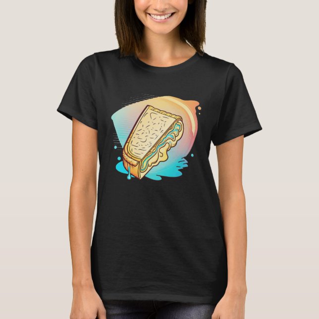 Camiseta Grilled Cheese Vaporwave 90s and 80s Aesthetic (Frente)