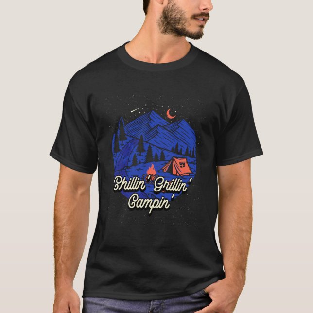 Camiseta Grillin Campin Camping Humor Camper Family (Frente)