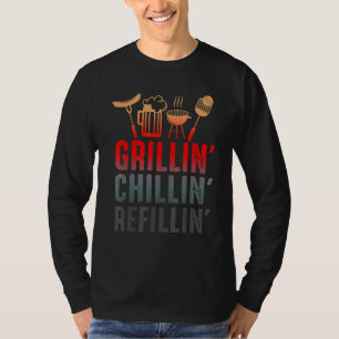 Camiseta Grillin Chillin Refillin Barbecue Fumando Cookout