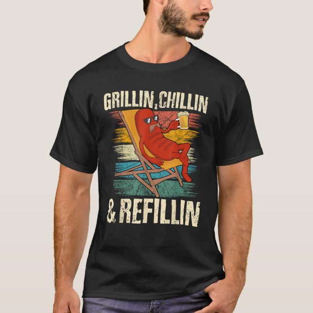 Camiseta Grillin Chillin Refillin Grill Master Beer Gif (Frente)
