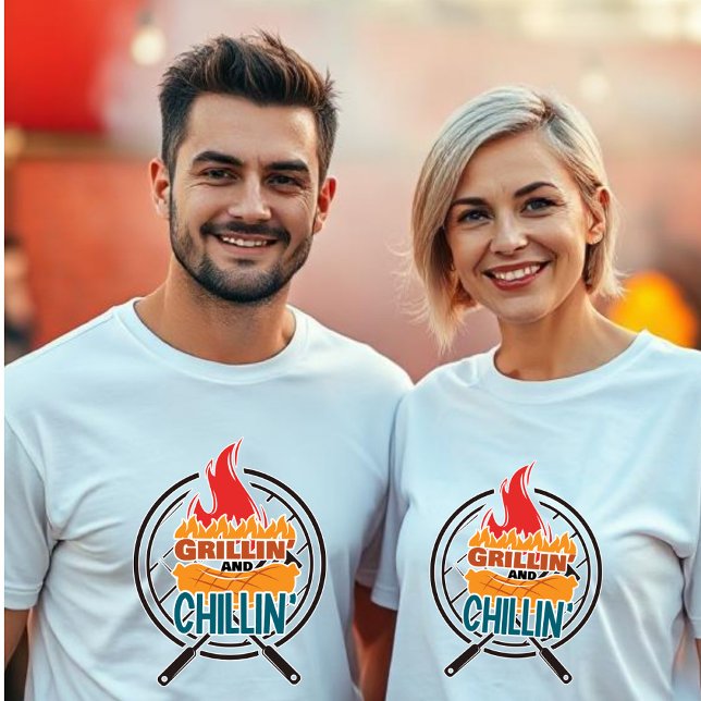 Camiseta Grillin e Chillin CHURRASCO Grill Unisex T Shirt (Criador carregado)