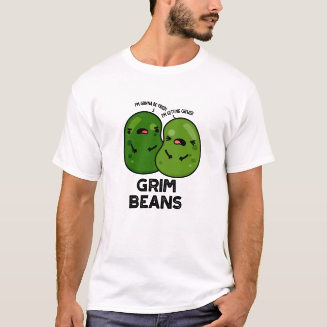 Camiseta Grim Beans Piadas Divertidas de Legumes  (Frente)